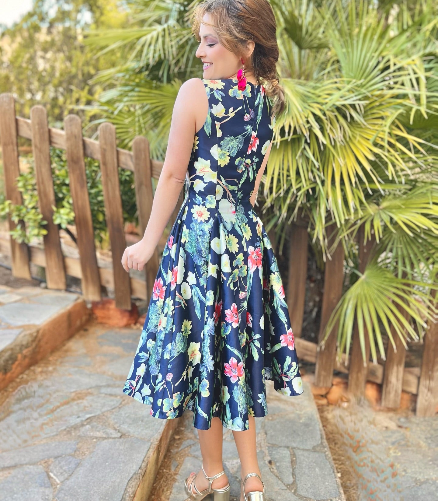Vestido de coctel estampado