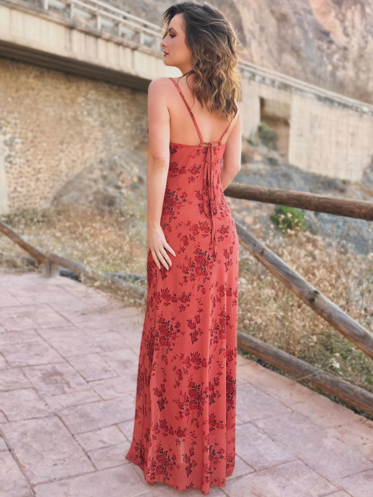 Vestido largo estampado