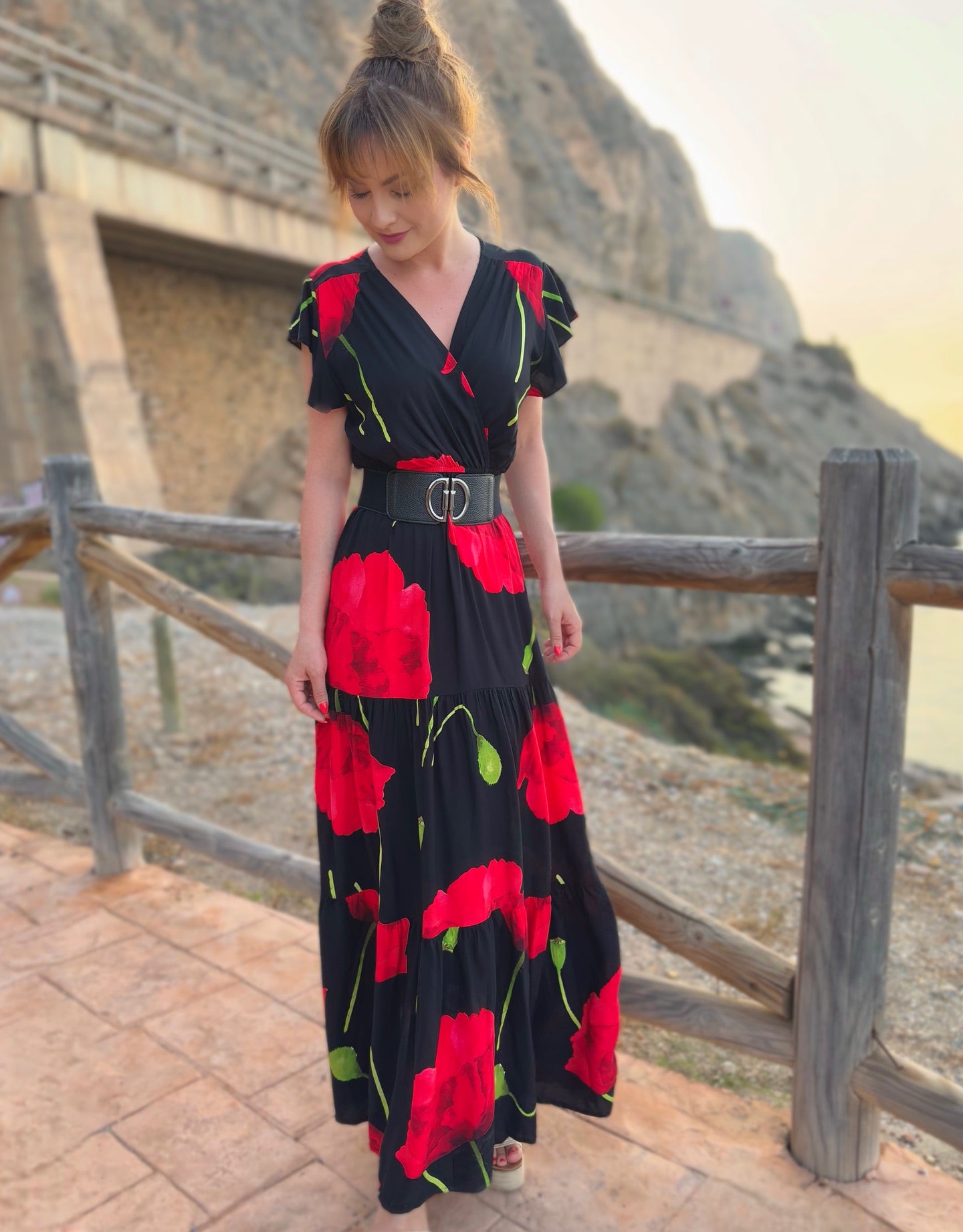 Vestido largo estampado