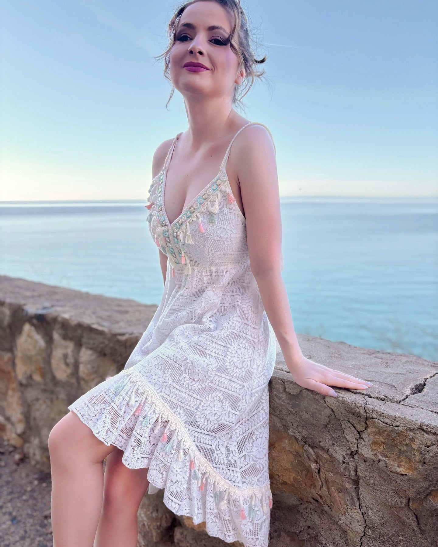 Vestido corto ibicenco