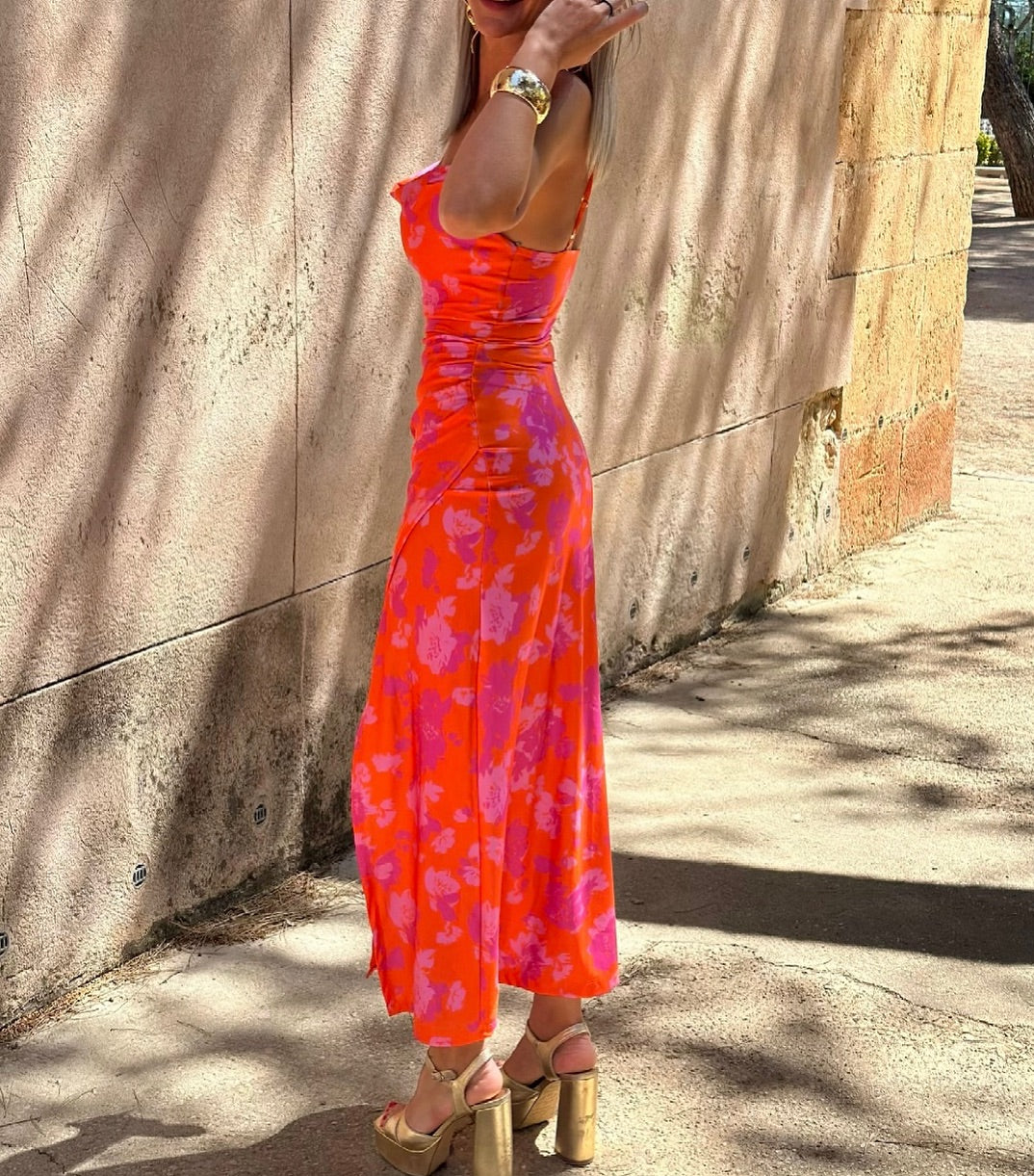 Vestido midi estampado