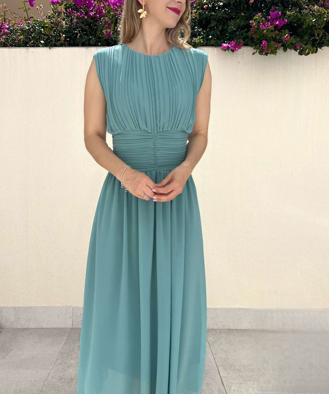 Vestido midi plisado