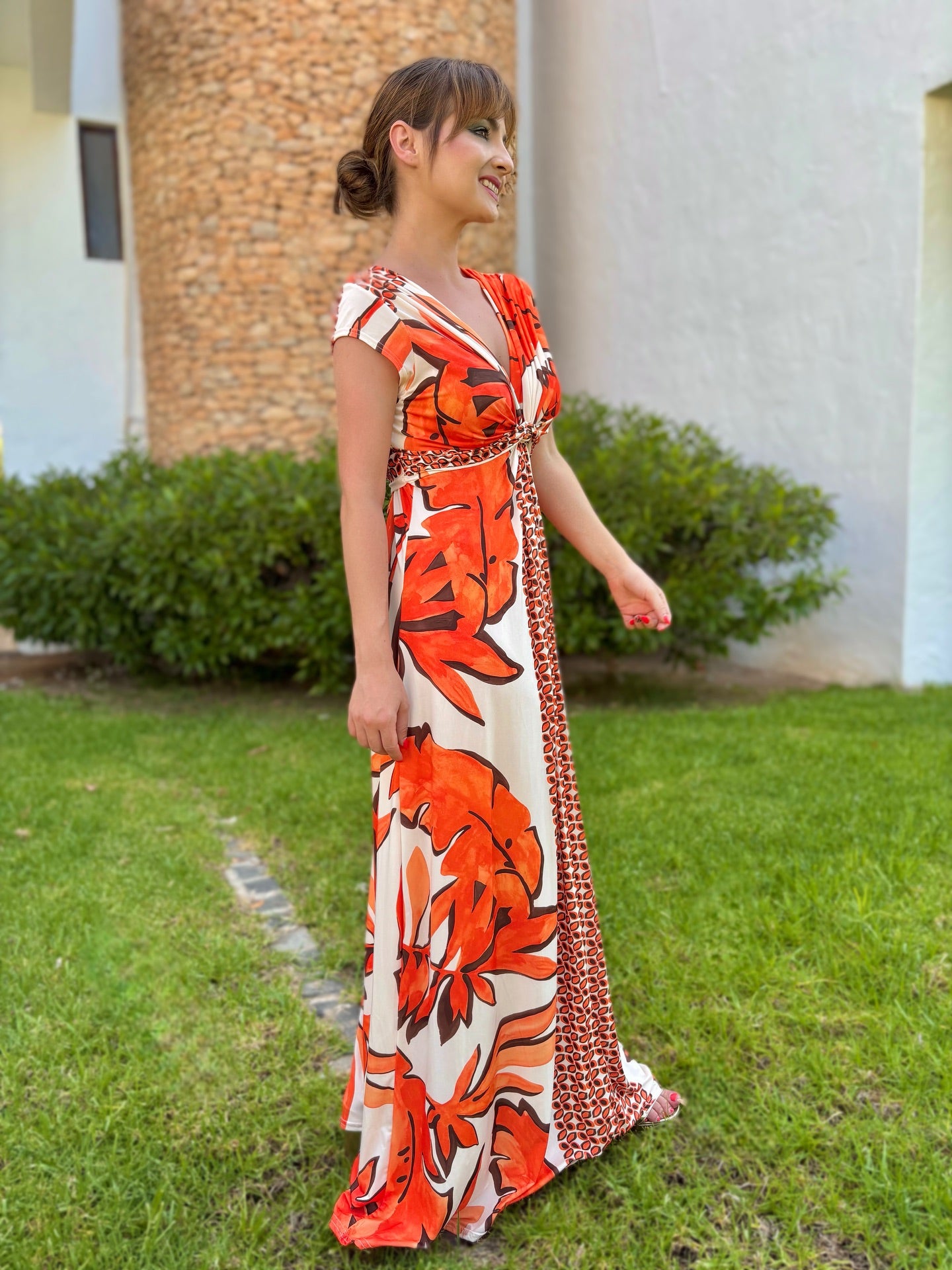 Vestido largo estampado