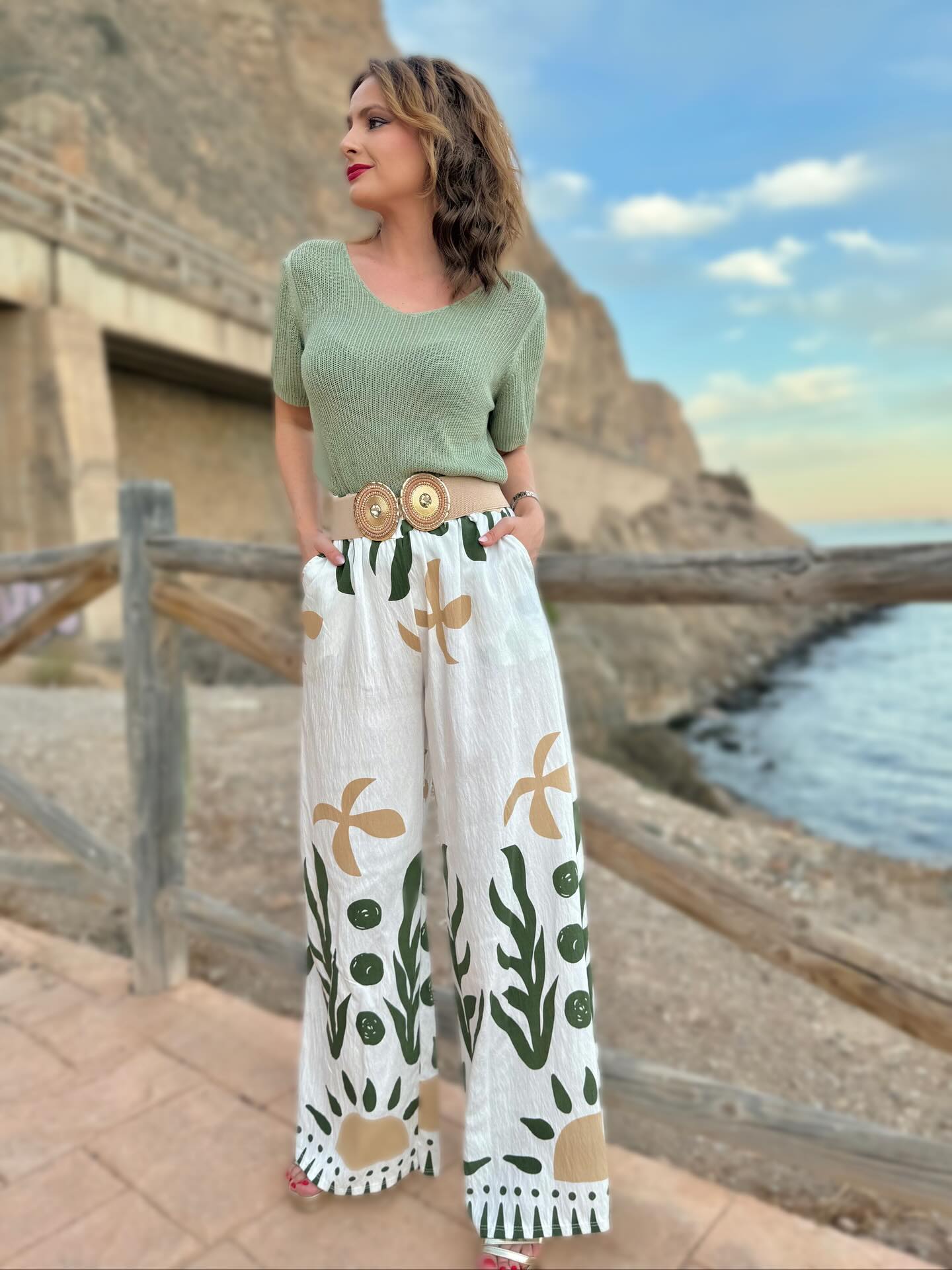 Pantalón fluido estampado