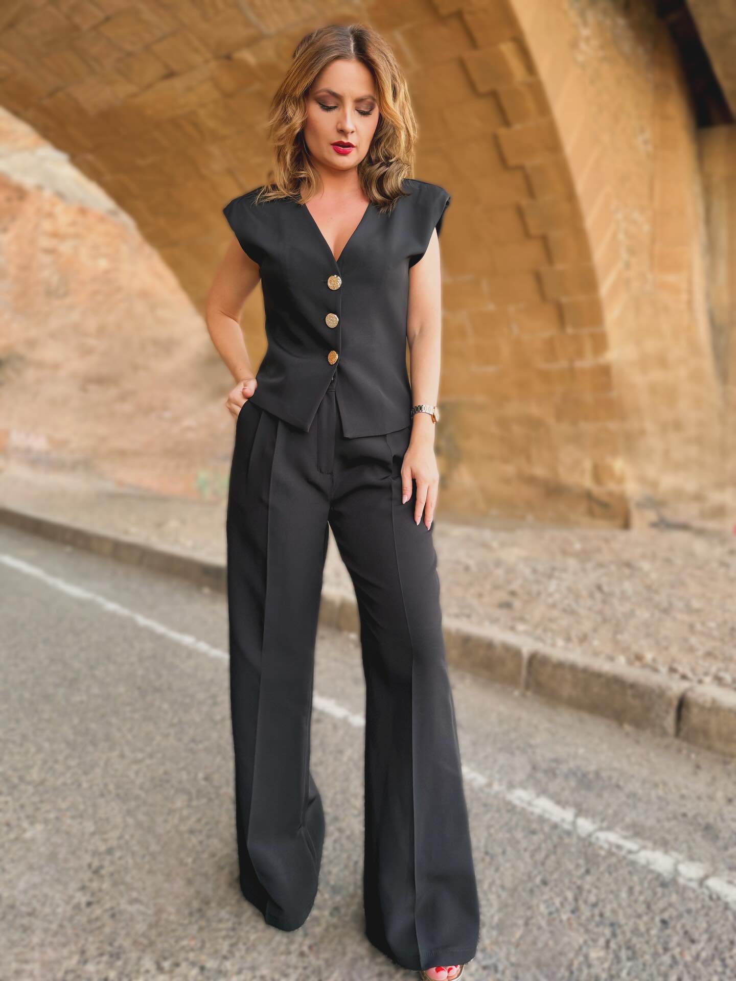 Conjunto de chaleco y pantalón traje