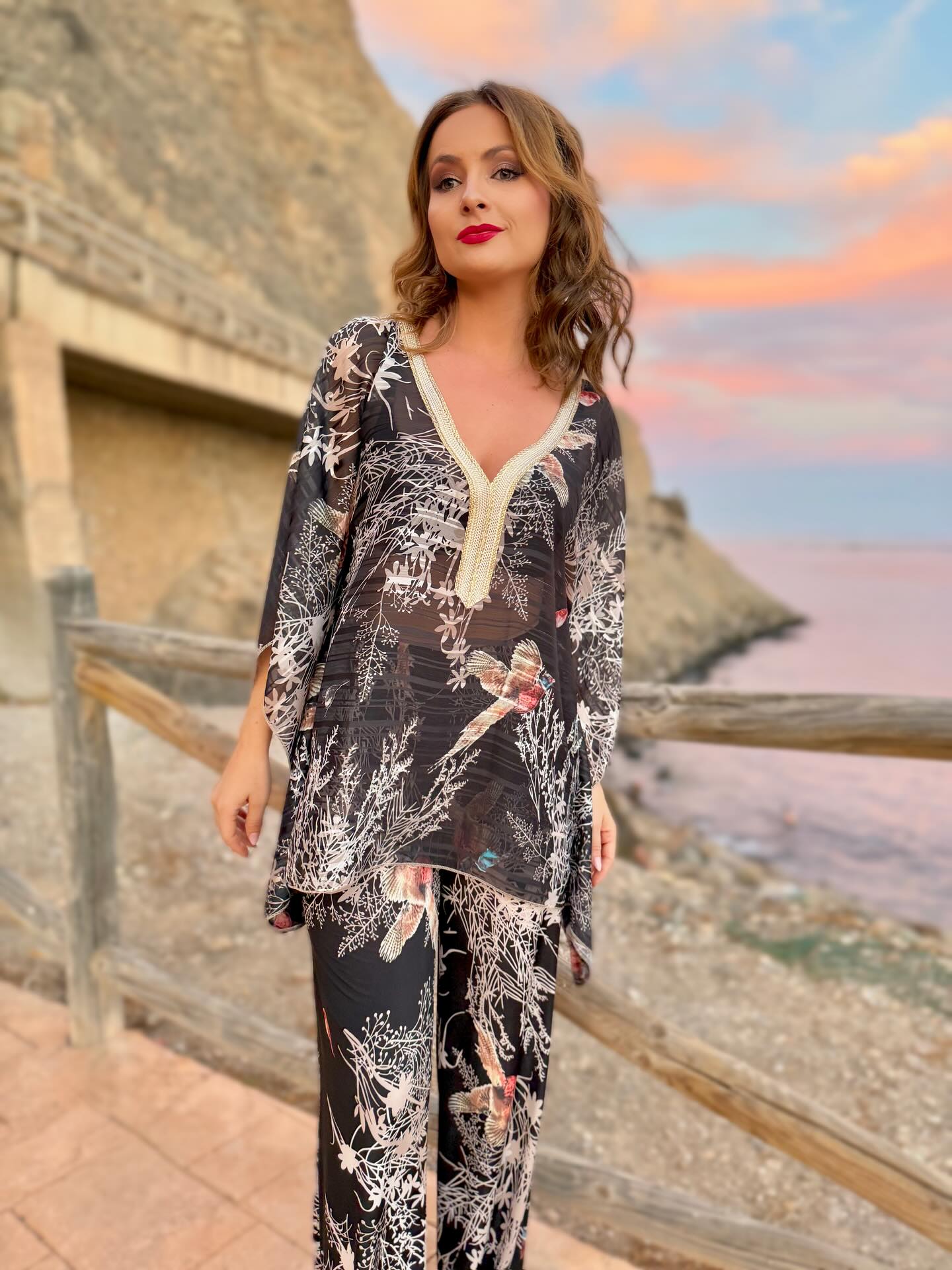 Conjunto blusa y pantalón fluido