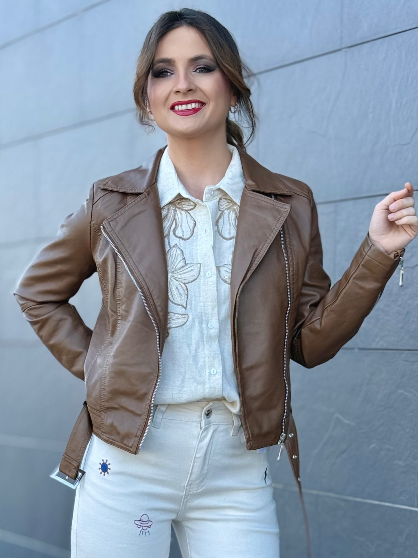 Cazadora biker de polipiel