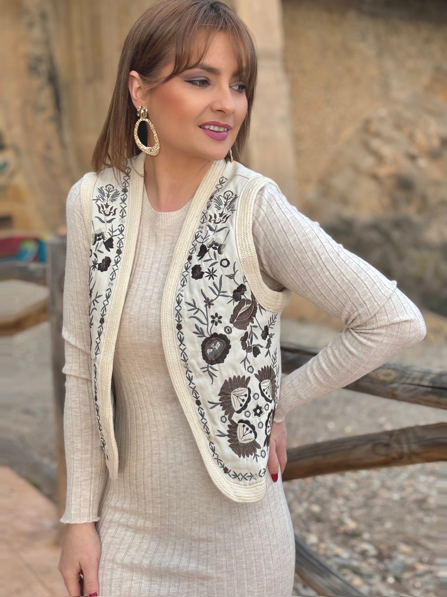 Vestido corto de punto