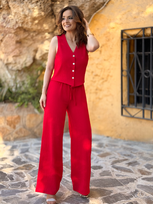 Conjunto chaleco y pantalón