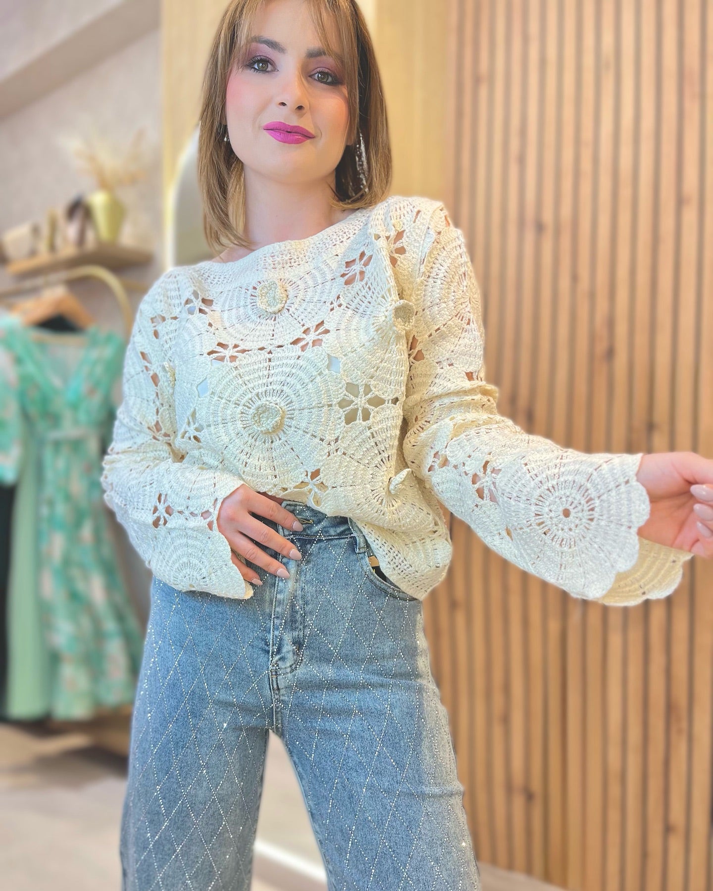 Blusa calada crochet