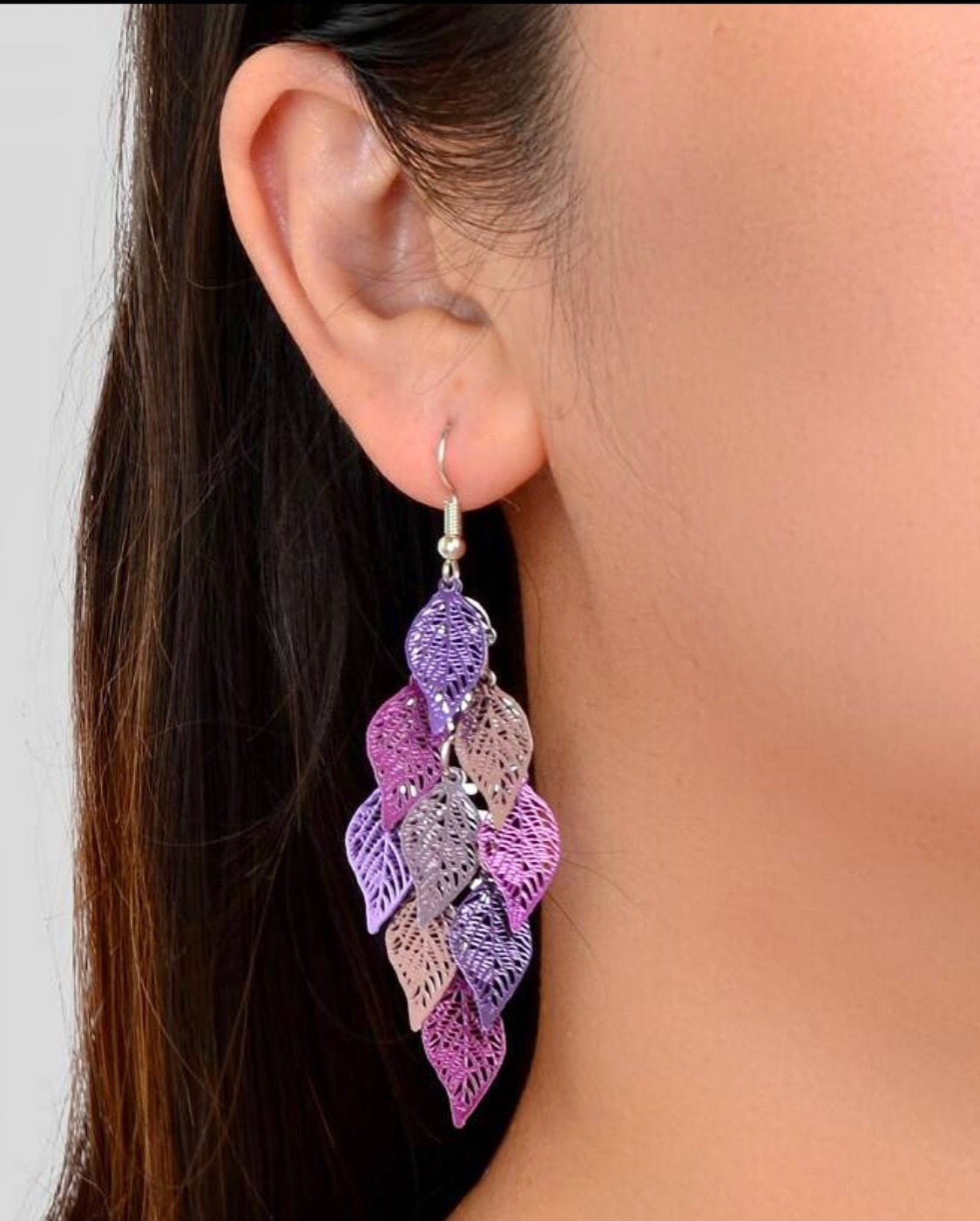 Pendientes forma de hojas