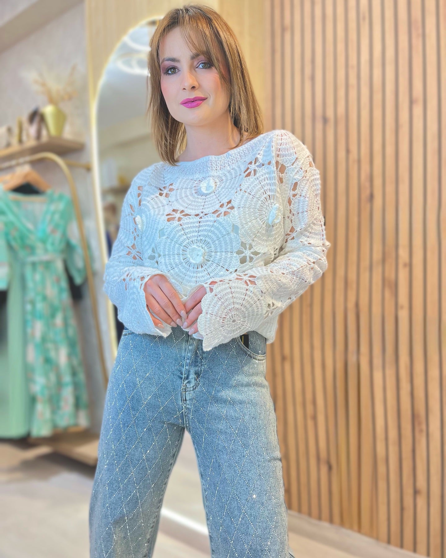 Blusa calada crochet