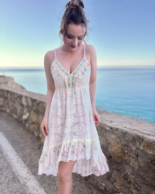 Vestido corto ibicenco