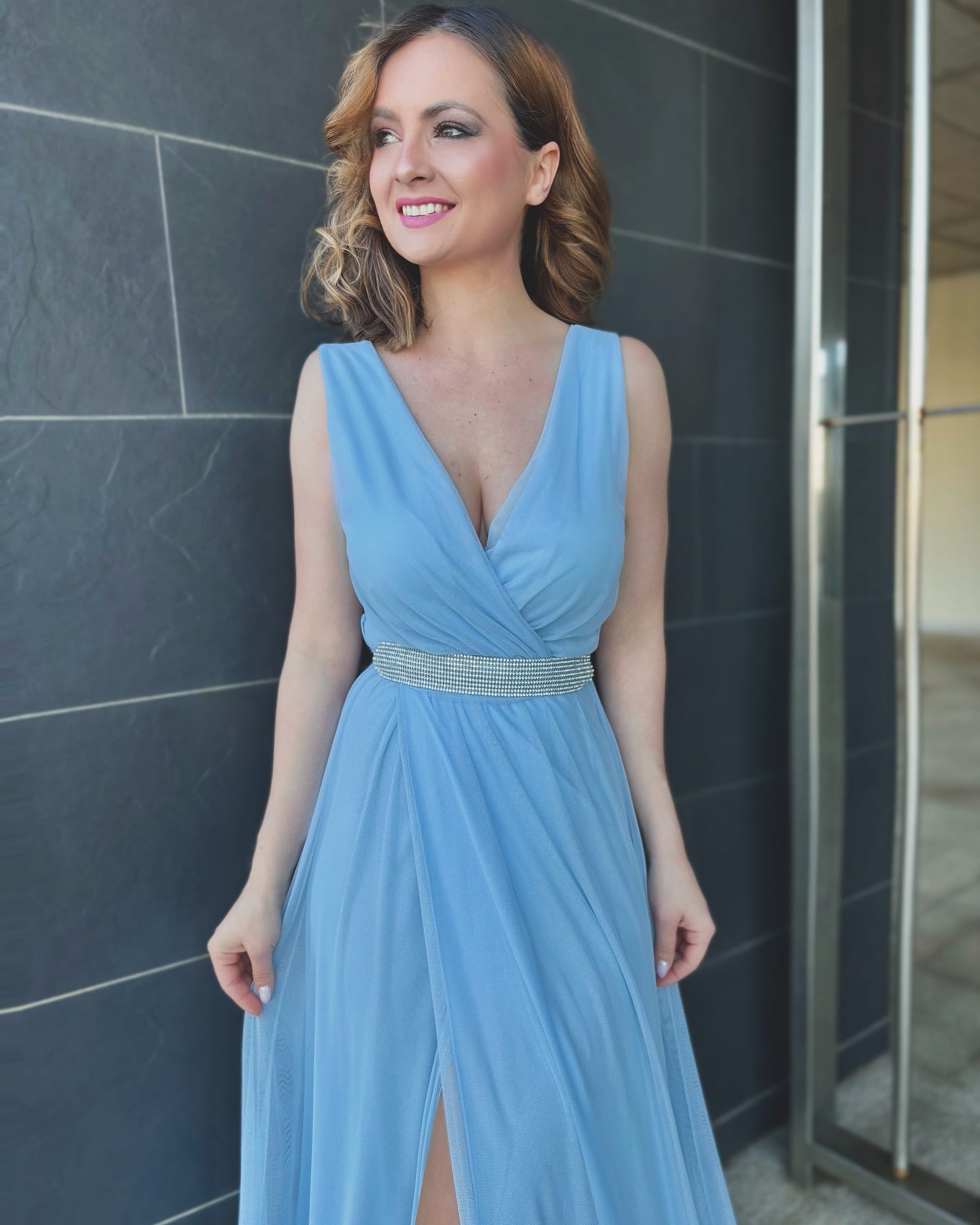 Vestido evento largo de tul