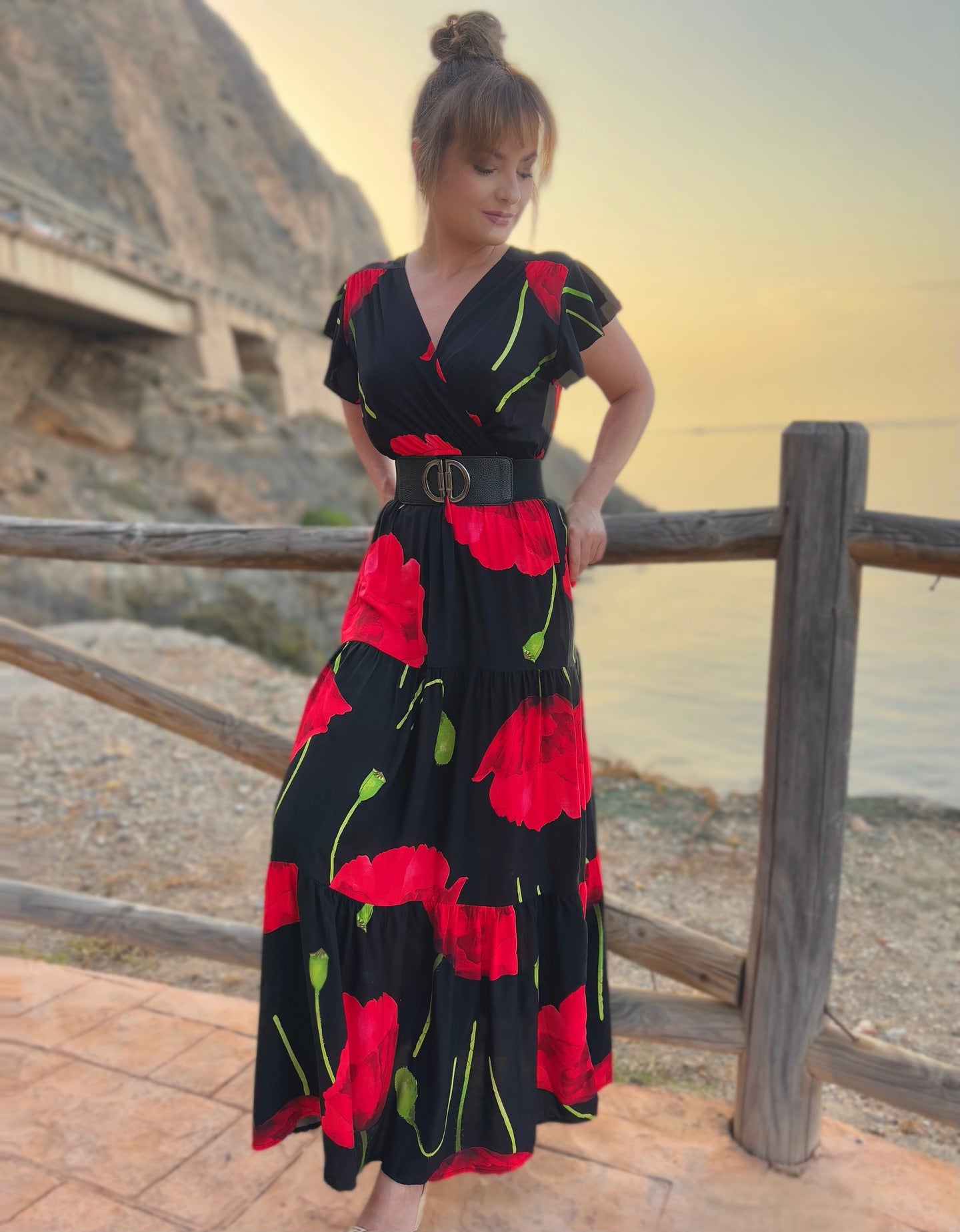 Vestido largo estampado
