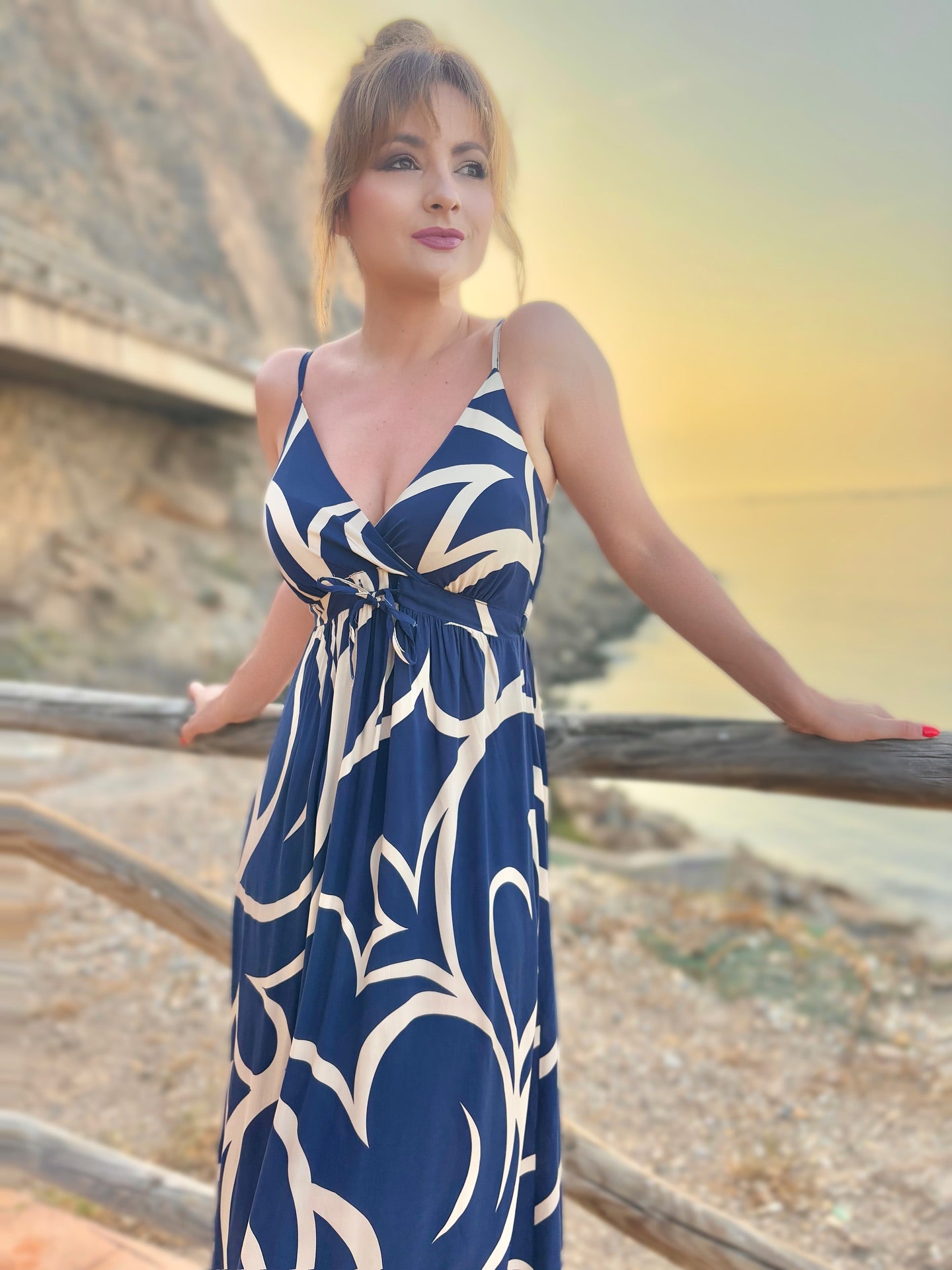 Vestido largo estampado