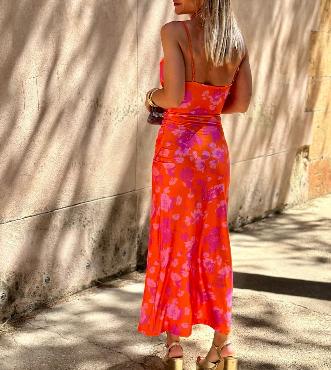 Vestido midi estampado