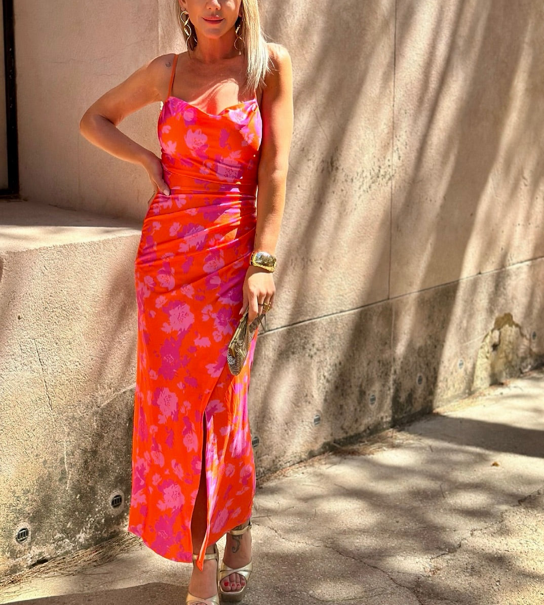 Vestido midi estampado