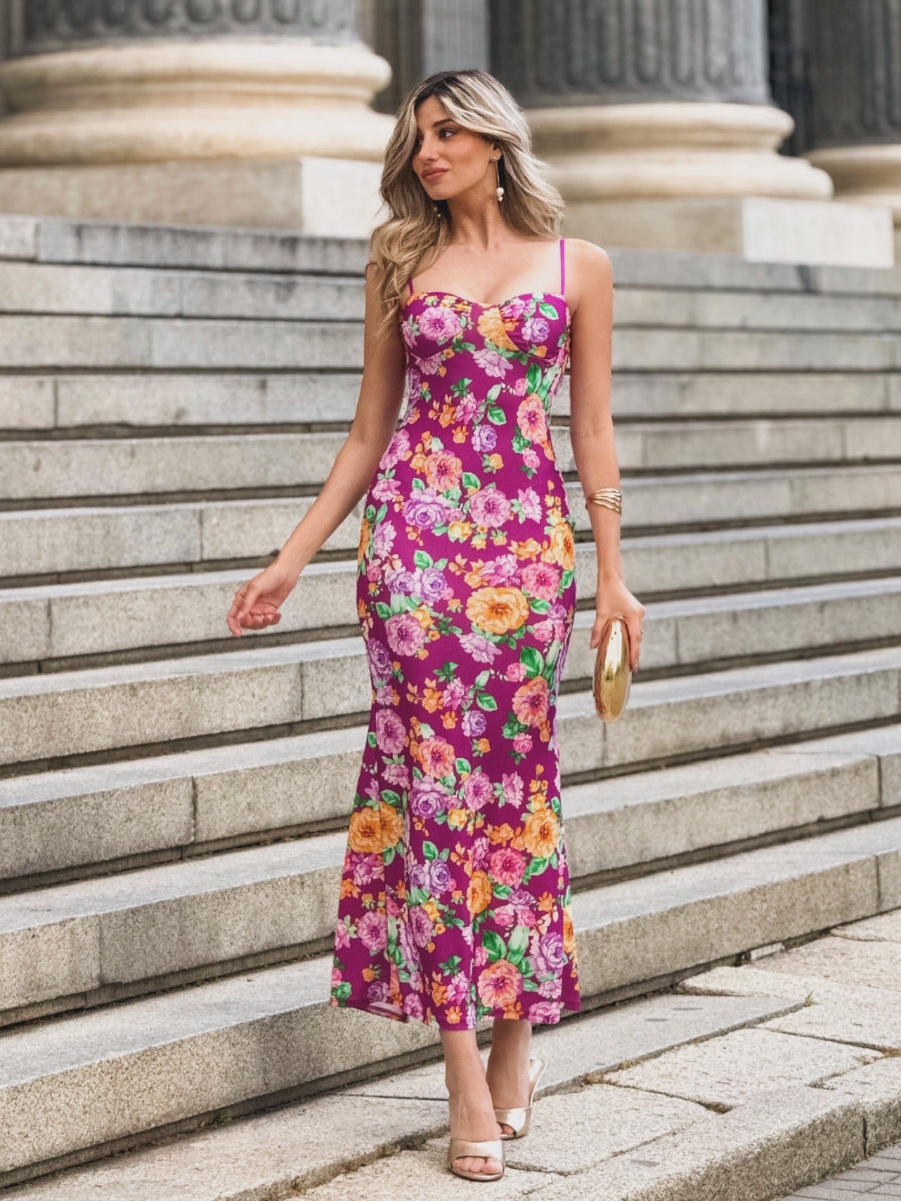 Vestido largo estampado