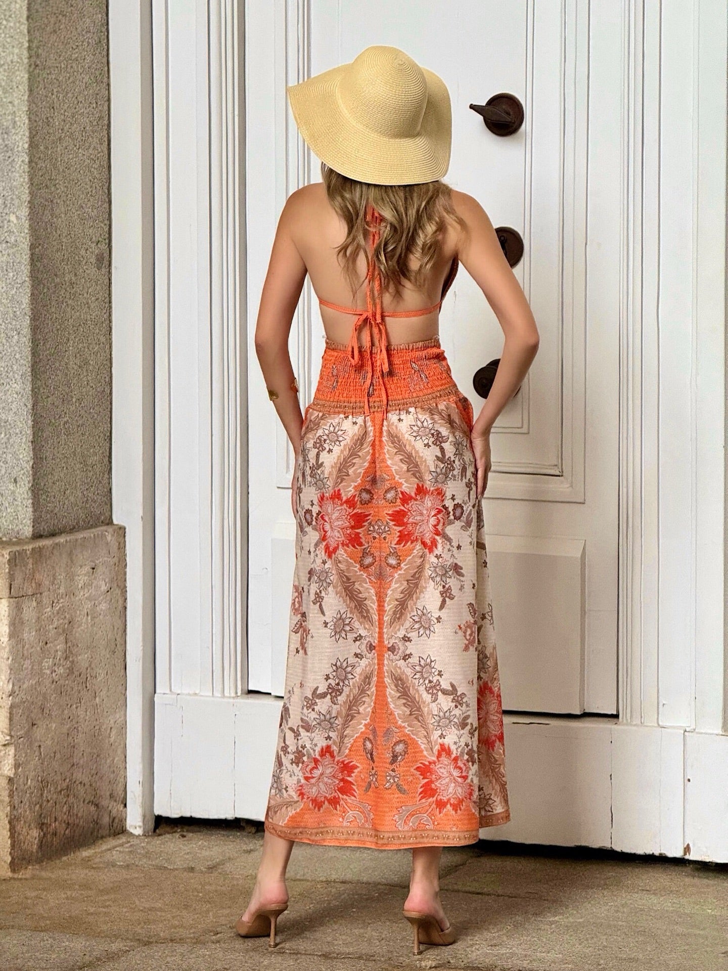 Vestido largo estampado