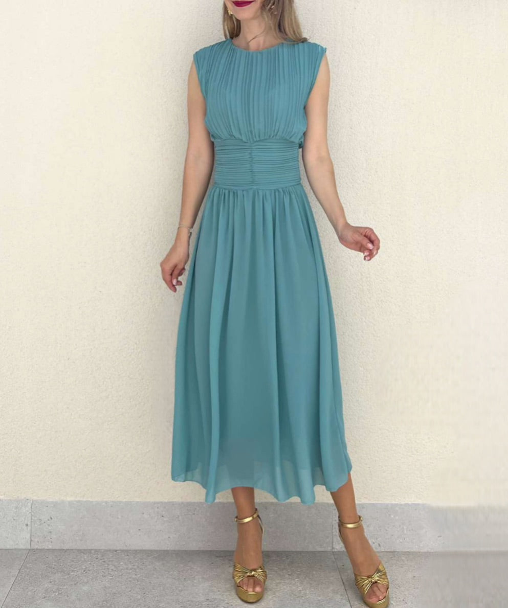 Vestido midi plisado