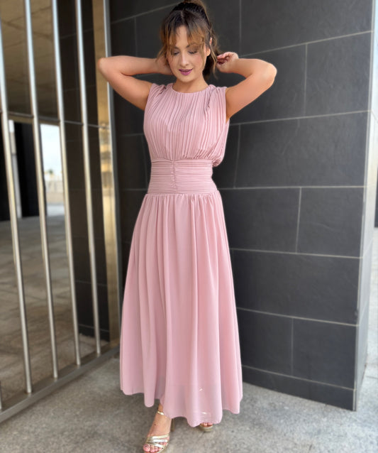 Vestido midi plisado