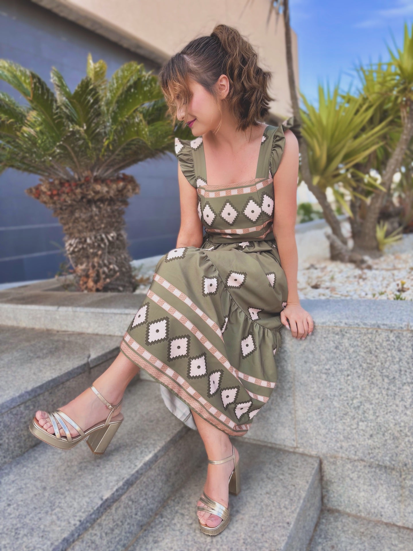 Vestido midi estampado