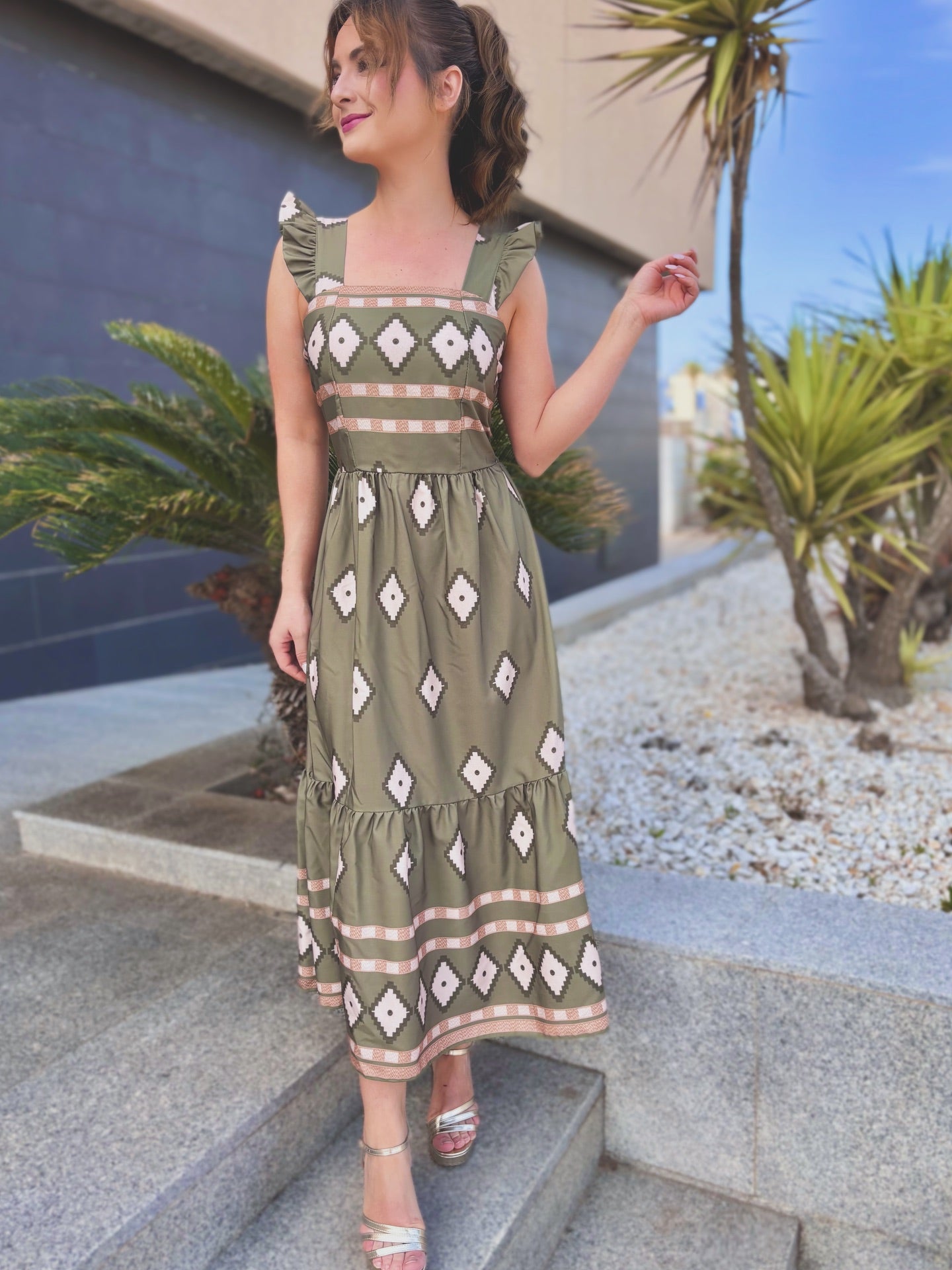 Vestido midi estampado