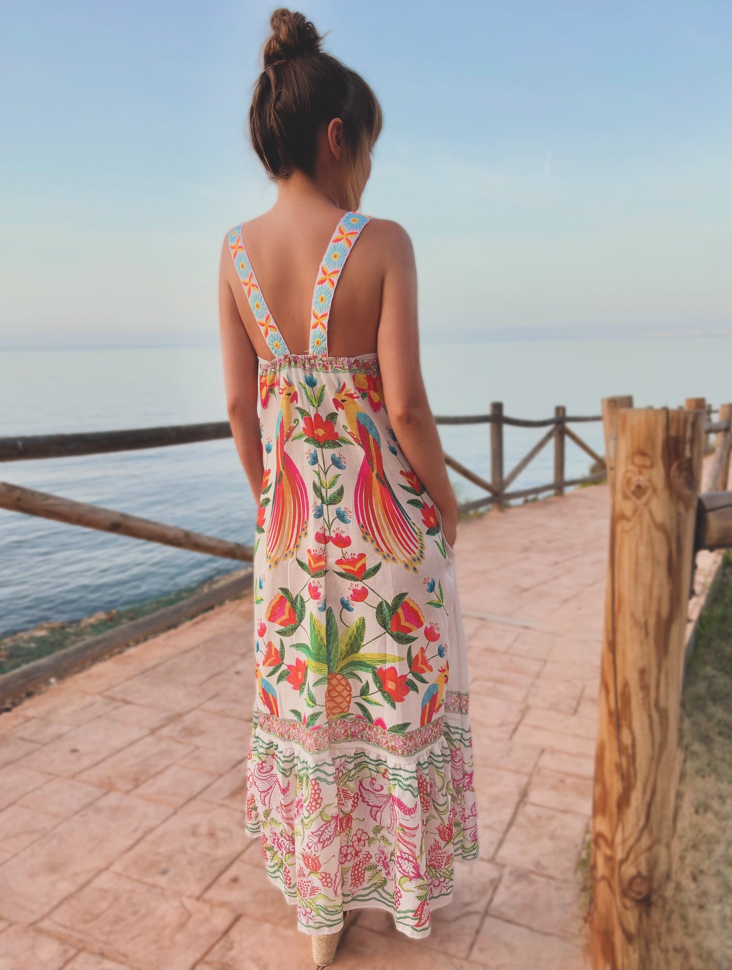 Vestido estampado midi