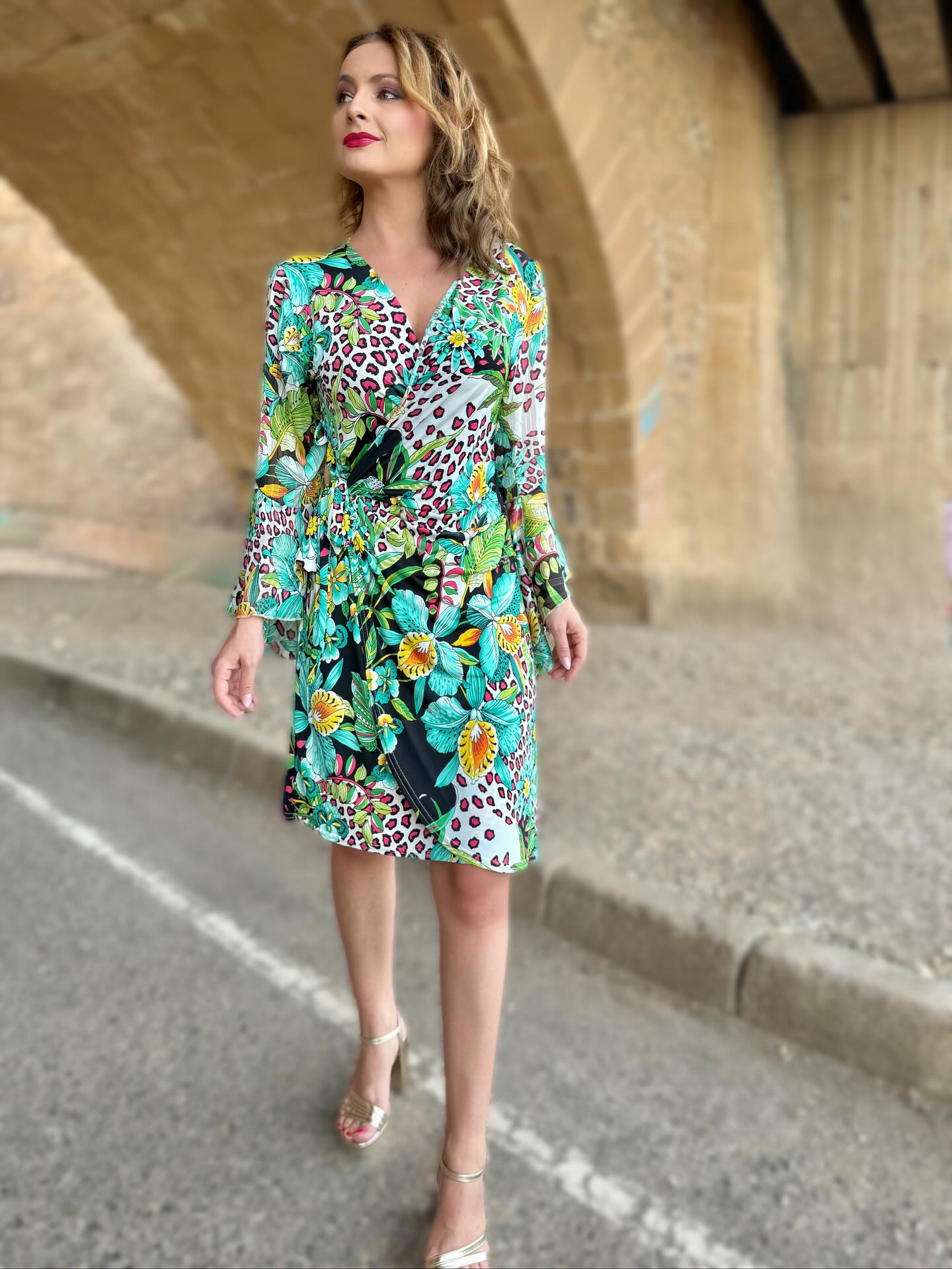 Vestido corto drapeado