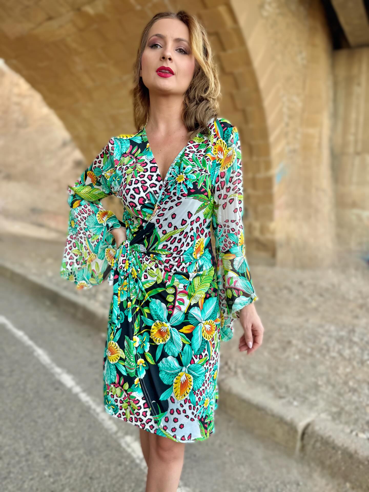 Vestido corto drapeado