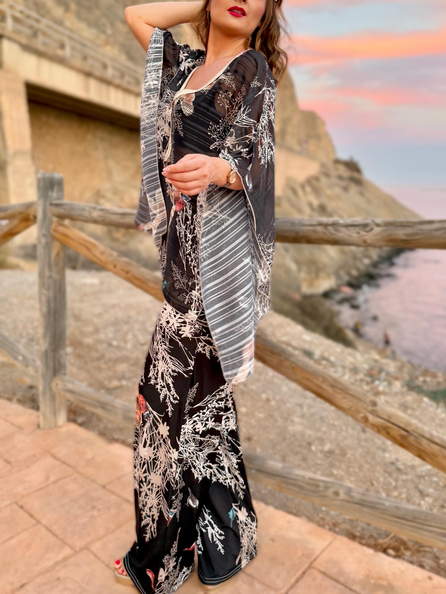 Conjunto blusa y pantalón fluido