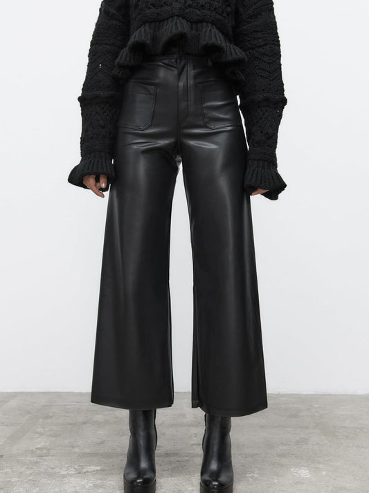 Pantalón de polipiel tobillero