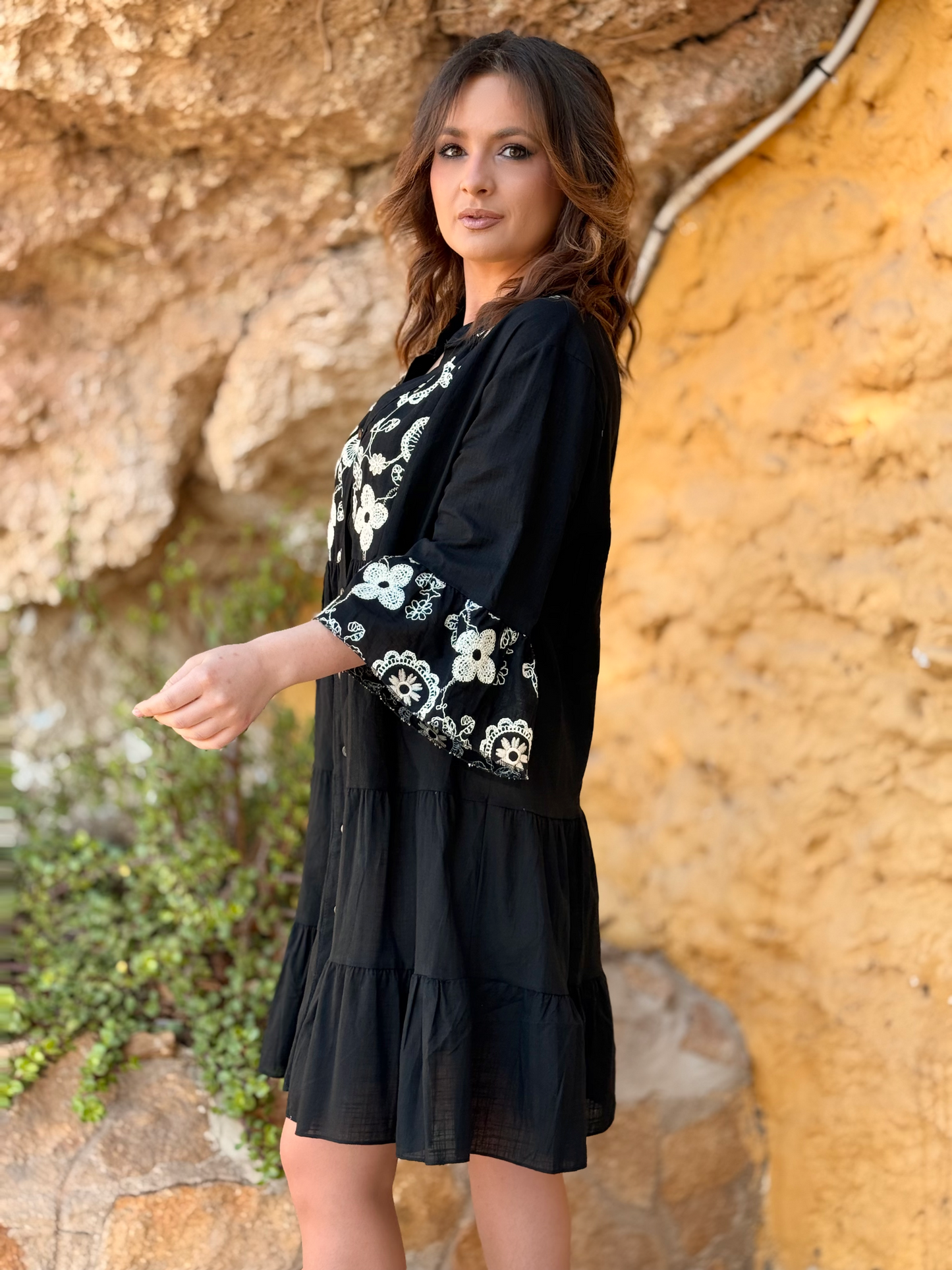 Vestido corto bordado