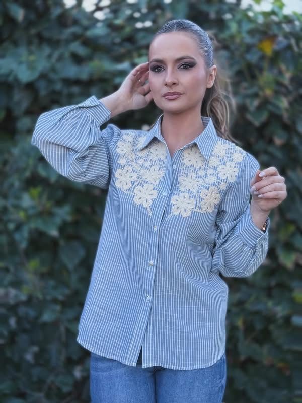 Camisa bordada rayas