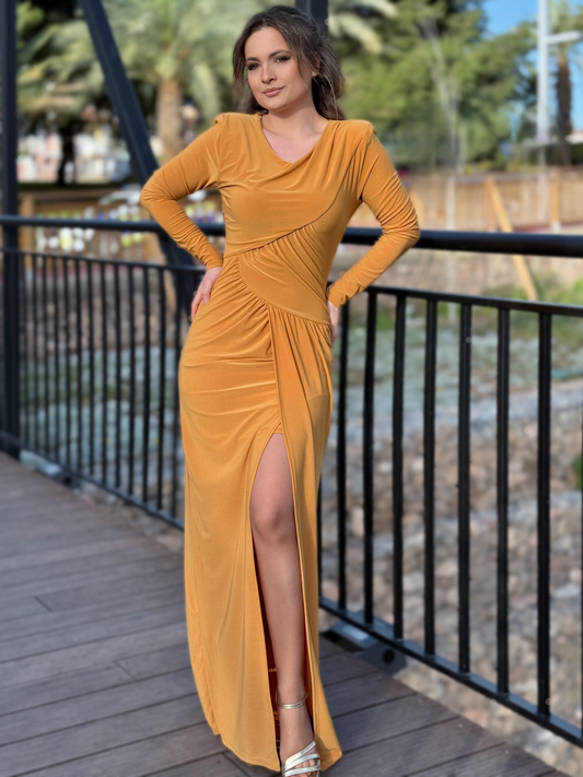 Vestido largo asimétrico evento