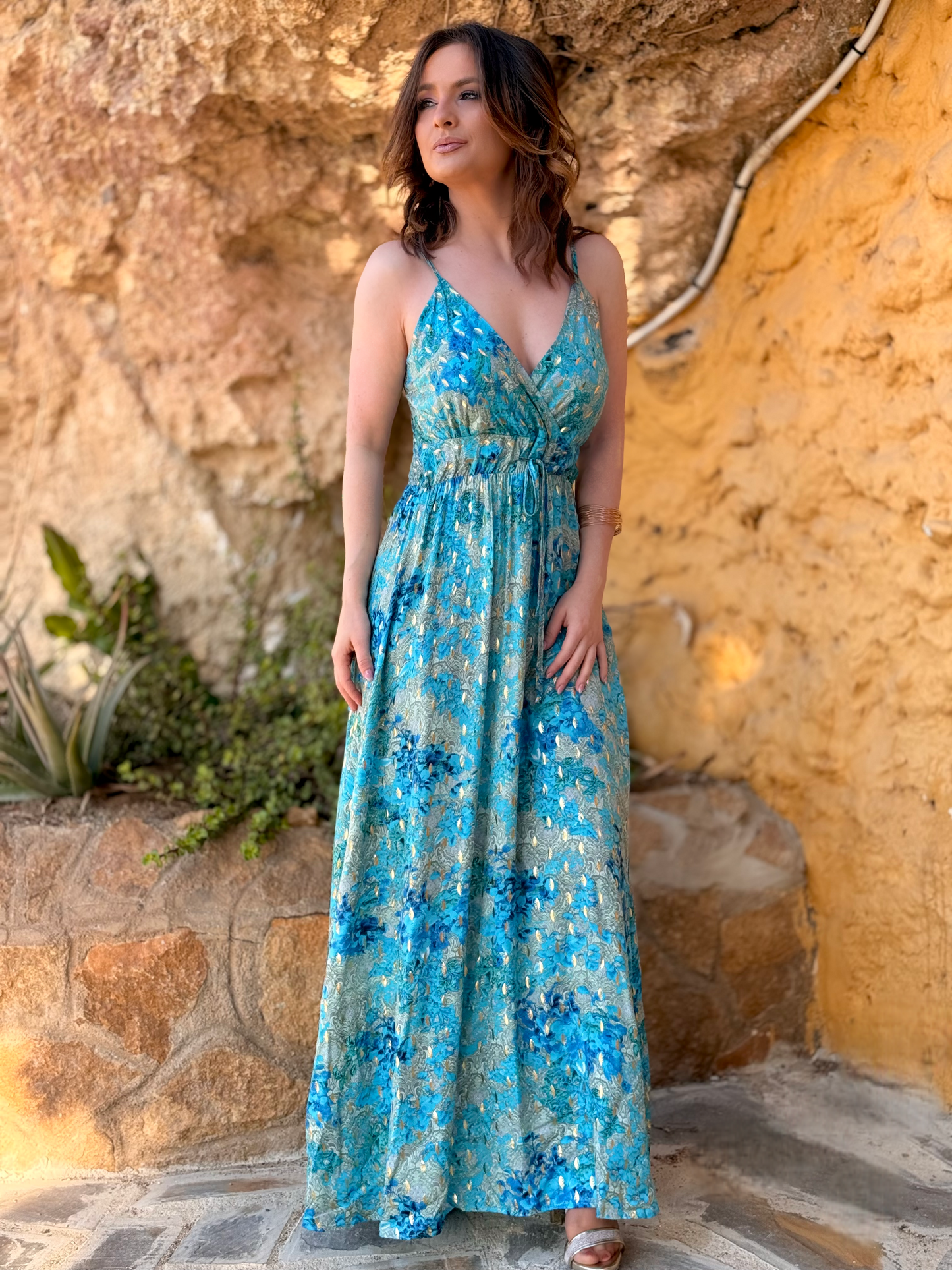 Vestido largo estampado