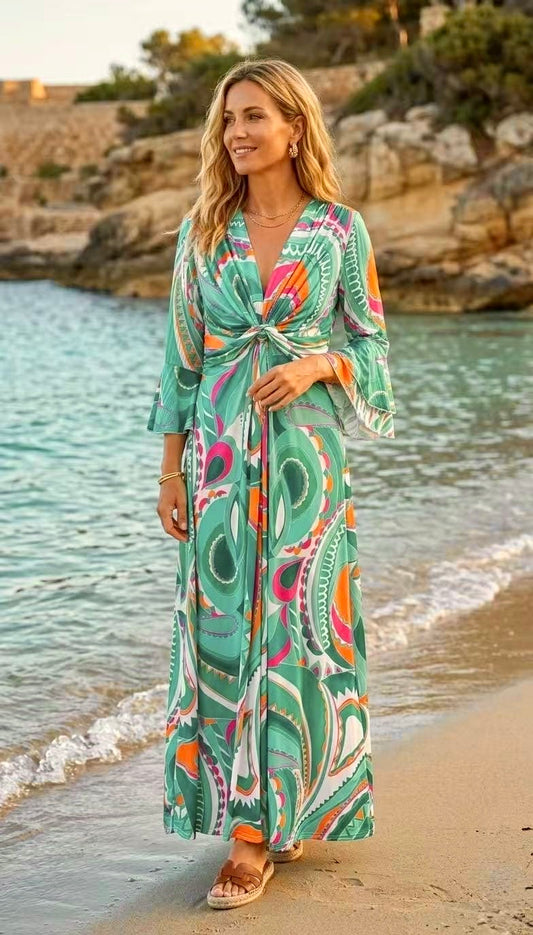 Vestido largo estampado