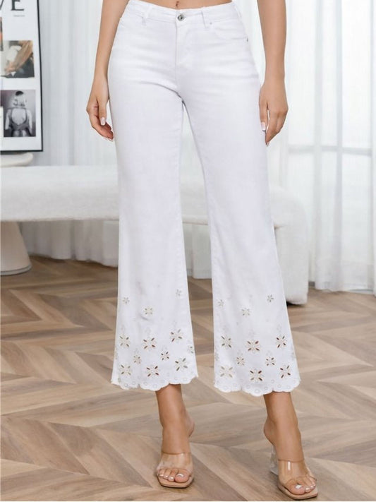 Pantalón tobillero bordado