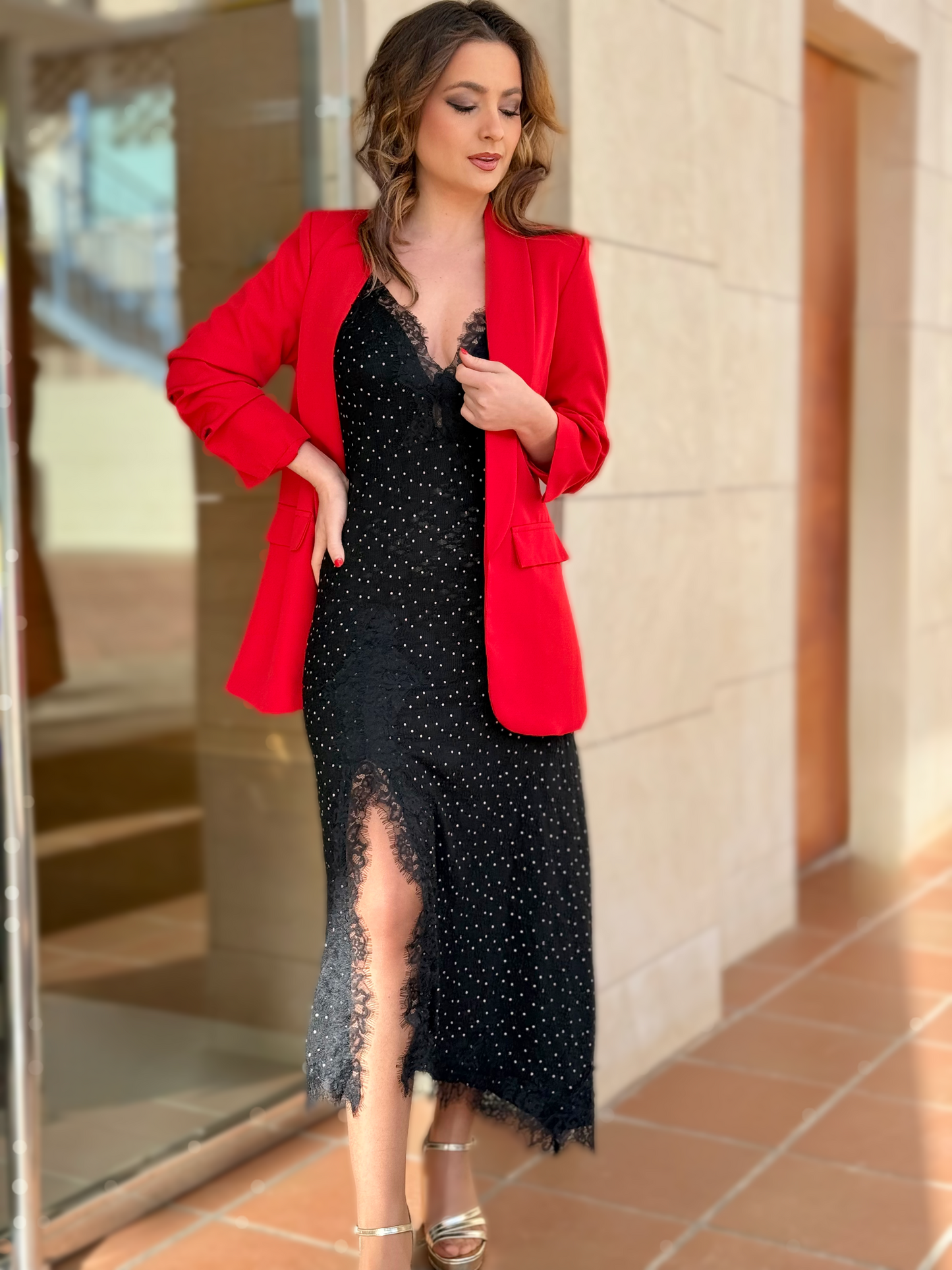 Vestido midi de lunares