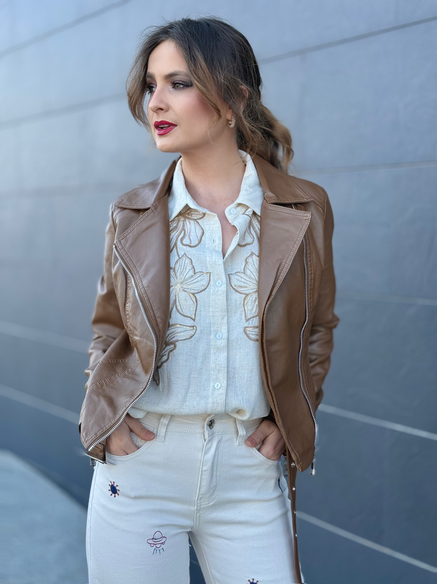 Cazadora biker de polipiel